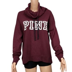 Victoria Secret-Pink Burgundy Pullover Hoodie  Small‎
